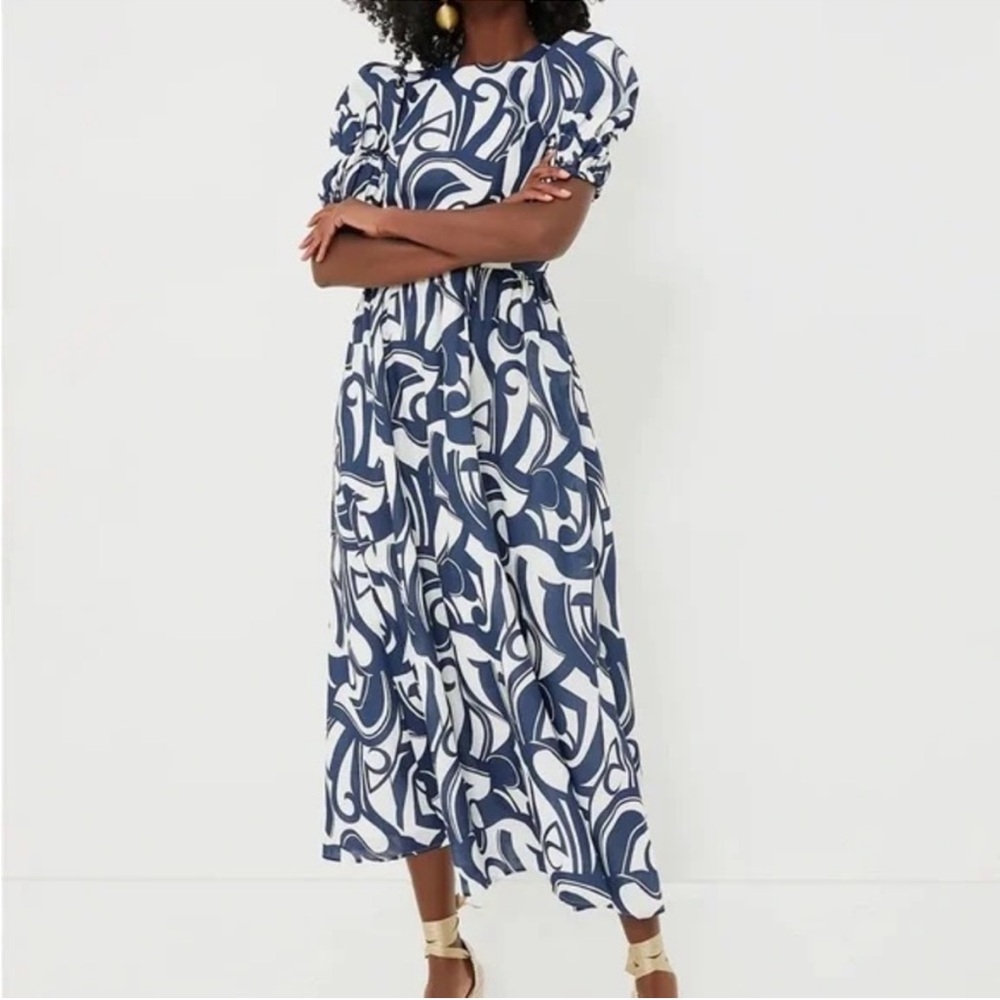 Hyacinth House Tuckernuck Navy White Wilhelmina Dress Large L NEW